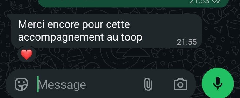 Message d'une candidate en accompagnement VAE petite enfance
