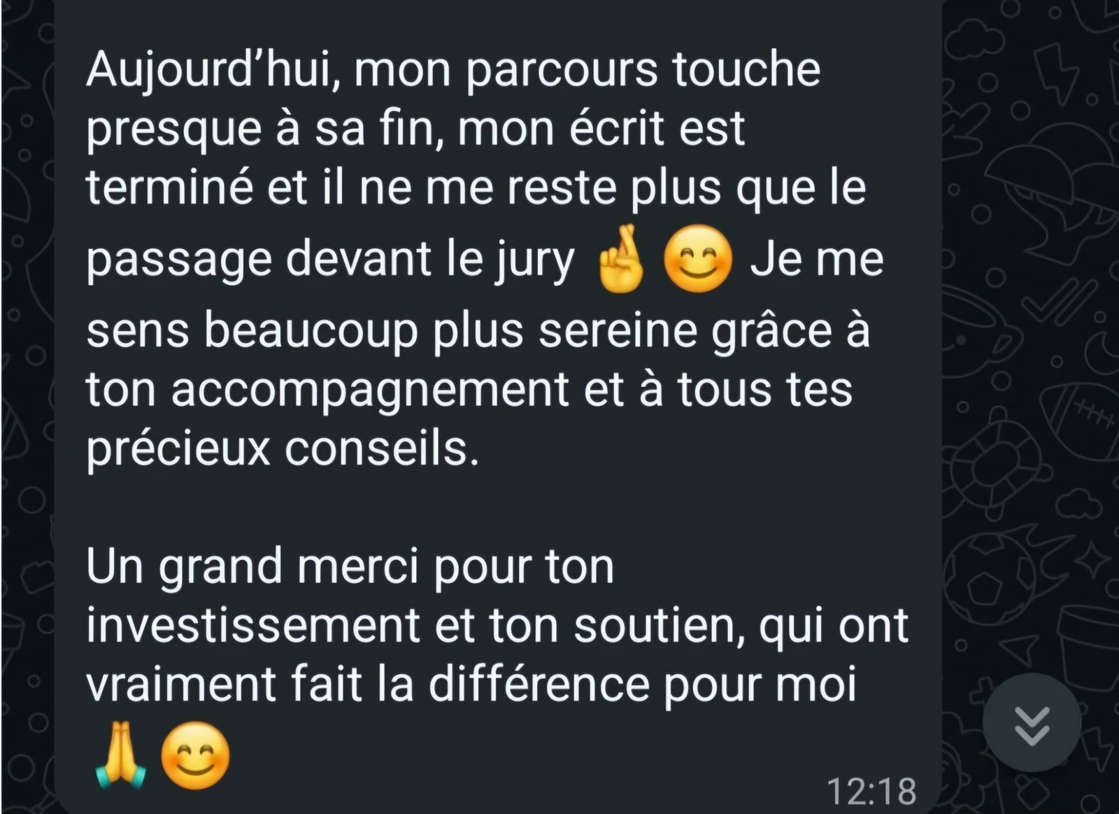 Retour de Yaëlle, candidate VAE EJE (suite)